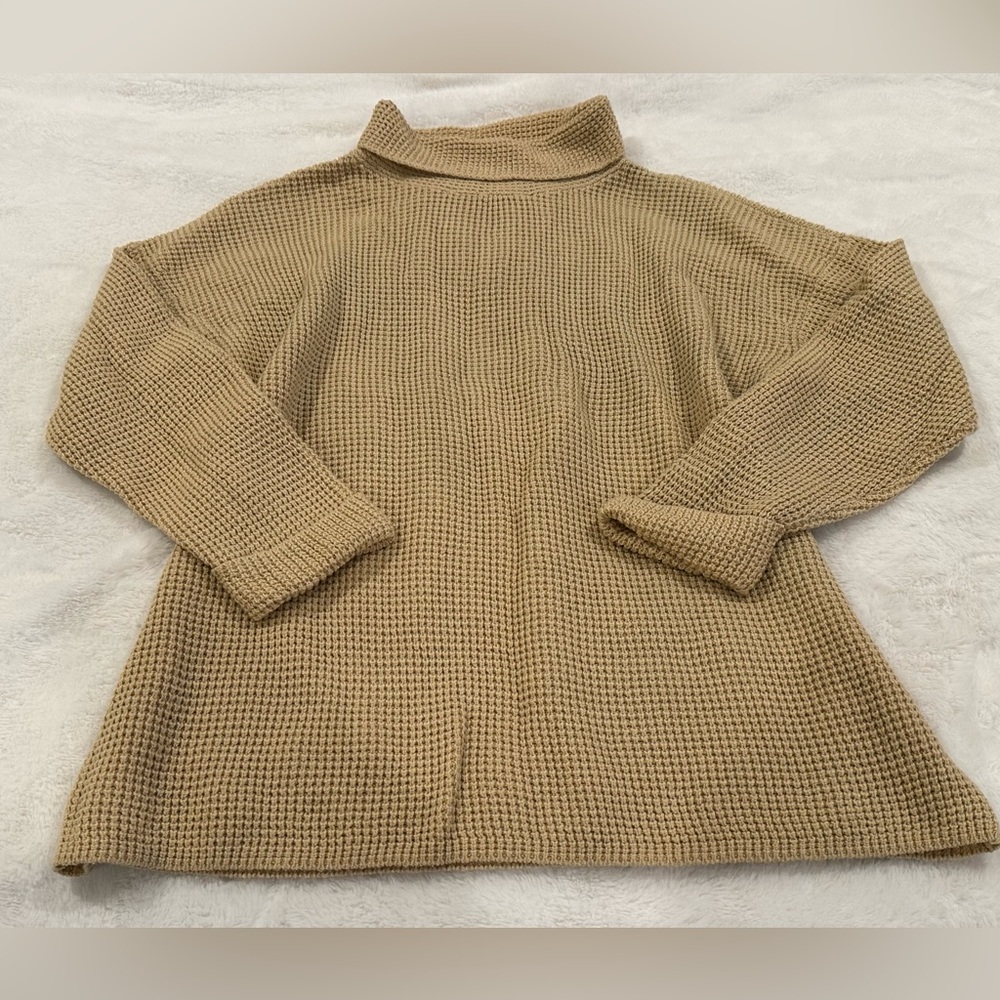J.Jill Women’s Cowlneck Sweater Waffle Knit Size XL